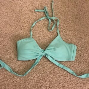 Aerie wrap bikini top turquoise